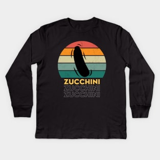 Zucchini Vintage Sunset Funny Kids Long Sleeve T-Shirt